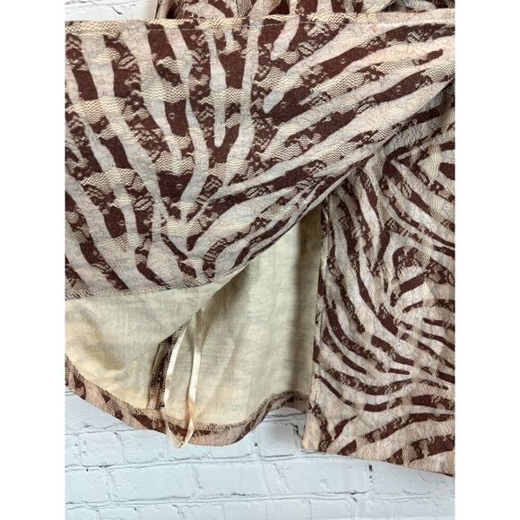 CHICO'S brown beige animal print knit 3/4 sleeve unlined jacket cardigan 1 8 M - Picture 5 of 8